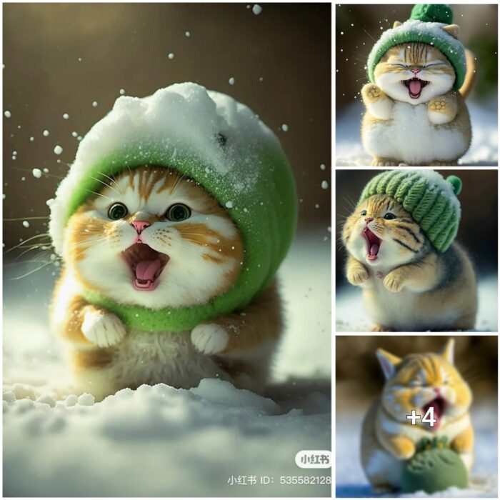 The Delightful Encounter of a Kitten’s First Snowfall: Pure Cuteness Unleashed!